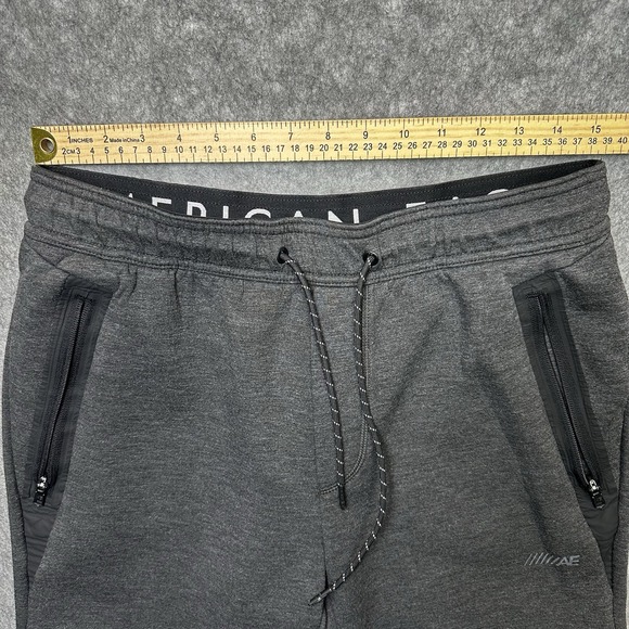 American Eagle Jogger Mens Medium 30X28 Gray Zip Pockets Sweatpants Athleisure - Picture 8 of 10
